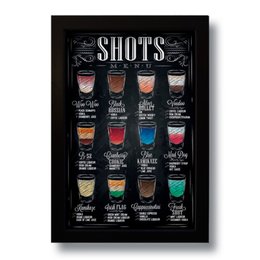 Imagem de Quadro Decorativo Vintage Shots Menu  33x43 cm