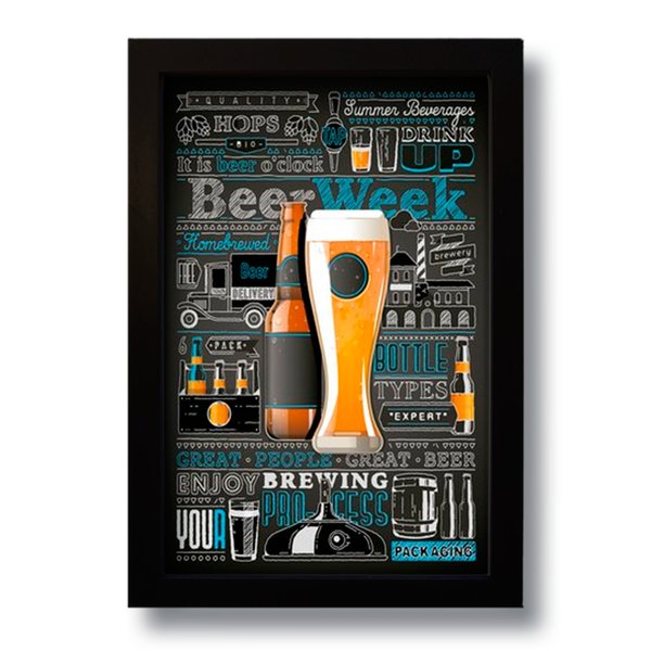 Quadro Decorativo Beer Week Vintage  33x43 cm