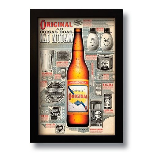 Quadro Decorativo Cerveja Original Vintage  33x43 cm