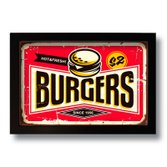 Quadro Decorativo Vintage Burgers Cozinha  33x43 cm