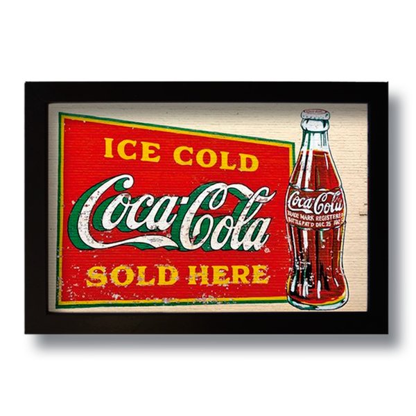 Quadro Decorativo Coca Cola Vintage  33x43 cm