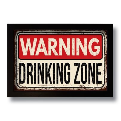 Quadro Decorativo Vintage Drinking Zone  33x43 cm
