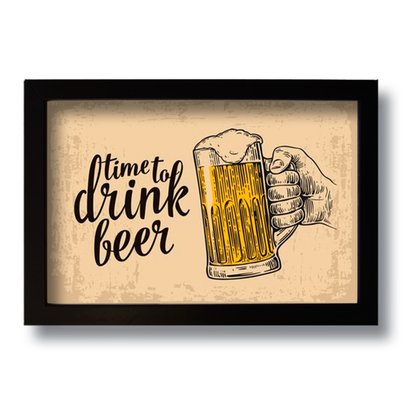 Quadro Decorativo Vintage Drink Beer  33x43 cm