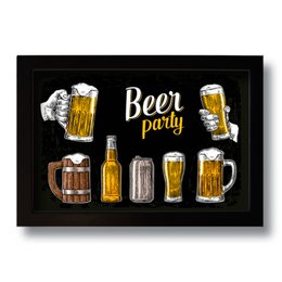 Imagem de Quadro Decorativo Vintage Beer Party  33x43 cm
