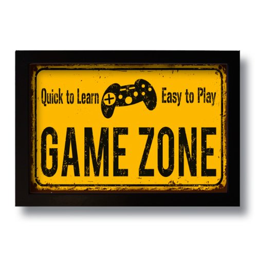 Quadro Decorativo Geek Game Zone  33x43 cm