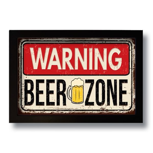 Quadro Decorativo Vintage Beer Zone  33x43 cm