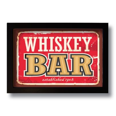 Quadro Decorativo Vintage Bar Whiskey  33x43 cm