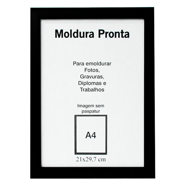 Moldura Quadro A4 21x30cm Certificado Diploma Com Vidro
