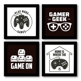 Imagem de Quadro Decorativo Composê 40x40 Cm Game Geek
