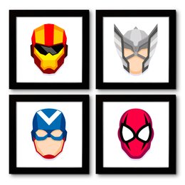 Imagem de Quadro Decorativo Composê 40x40 Cm Infantil Vingadores