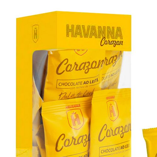 Caixa Corações de Chocolates Recheados Havanna 117g