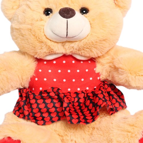 Urso de Pelúcia com Vestido Vermelho 30cm