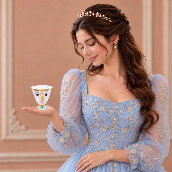 Xícara Bela e a Fera Formato Chip 200ml Disney