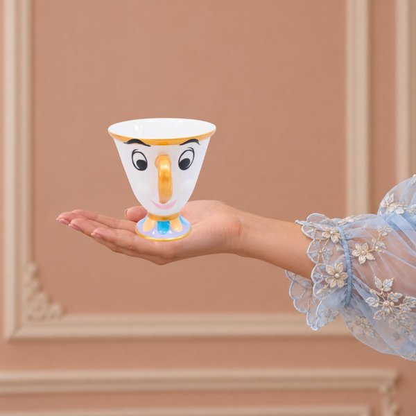 Xícara Bela e a Fera Formato Chip 200ml Disney