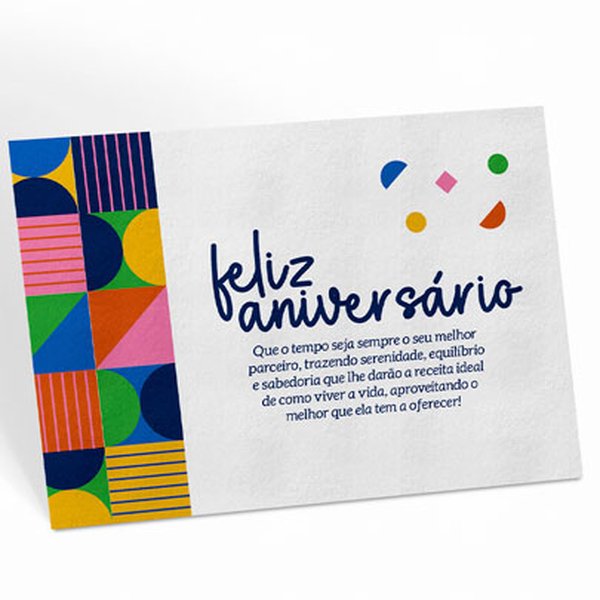 Cartão Feliz Aniversário Que o Tempo Seja Sempre...