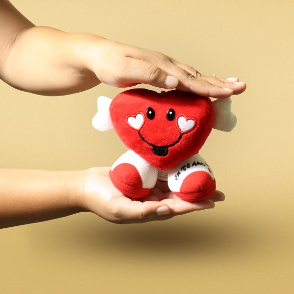 Mini Coração de Pelúcia com Botinha
