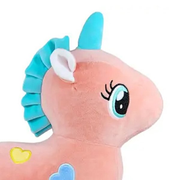 Unicórnio de Pelúcia Rosa com Asas 24cm