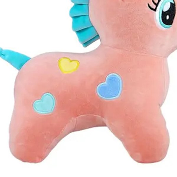 Unicórnio de Pelúcia Rosa com Asas 24cm