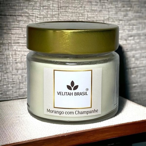 Vela Aromática Premium Morango com Champanhe 140g