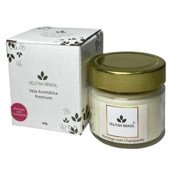 Vela Aromática Premium Morango com Champanhe 140g