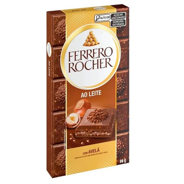 Barra de Chocolate ao Leite Ferrero Rocher 90g