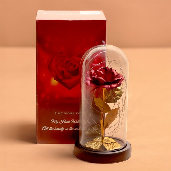 Rosa Encantada Luminária Vermelha