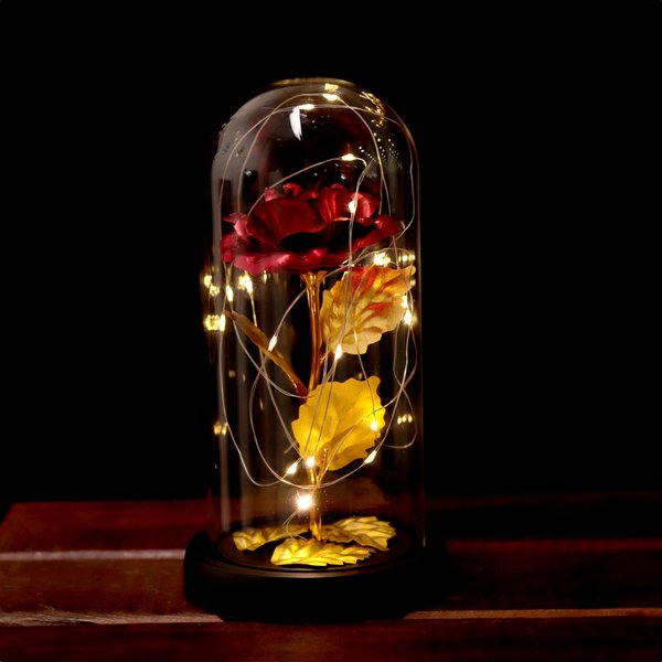 Rosa Encantada Luminária Vermelha