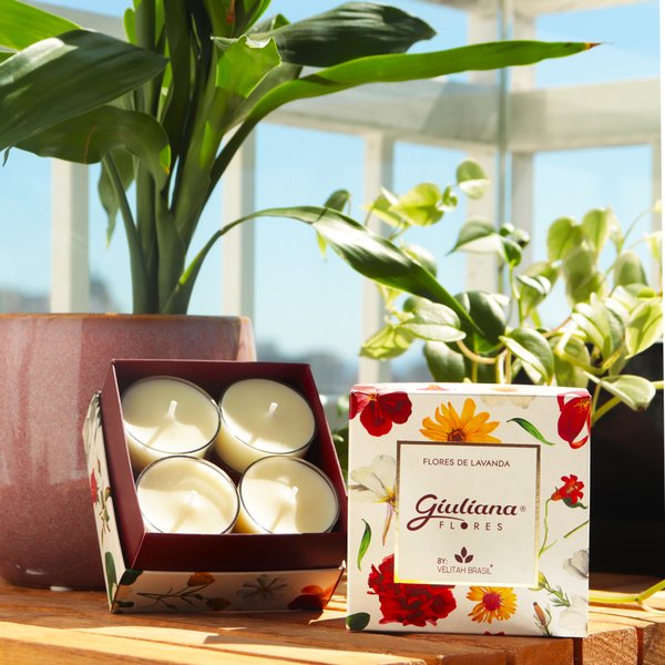 Vela Aromática  C/4 Mini Velas - Linha Encontro Floral Giuliana Flores