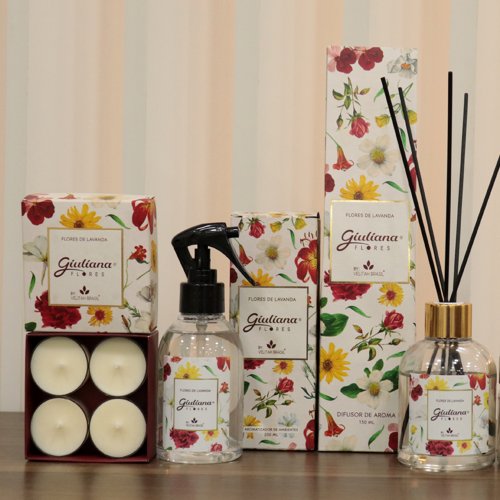 Vela Aromática  C/4 Mini Velas - Linha Encontro Floral Giuliana Flores