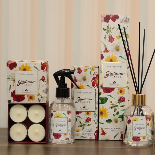 Vela Aromática  C/4 Mini Velas - Linha Encontro Floral Giuliana Flores