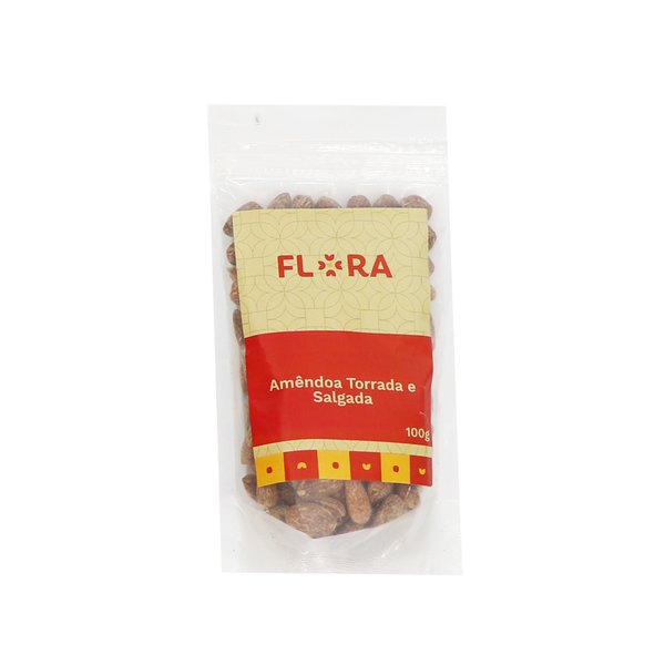 Amêndoa Sem Casca Torrada E Salgada Flora 100g