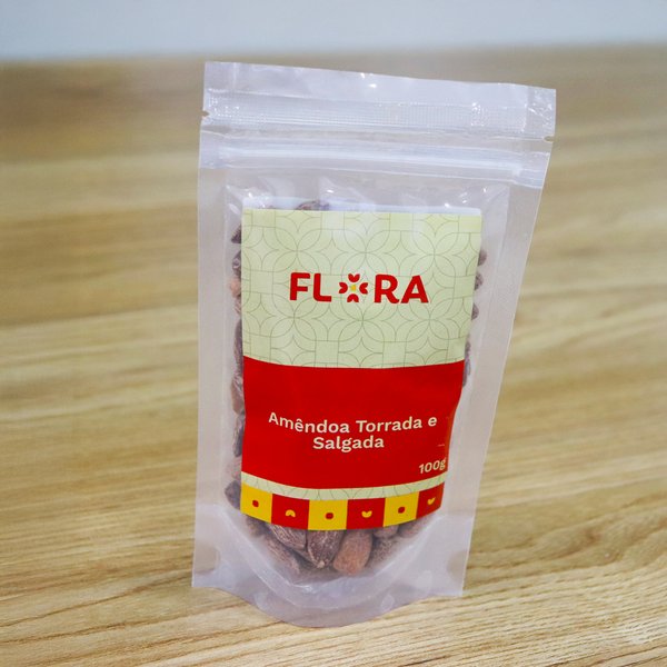 Amêndoa Sem Casca Torrada E Salgada Flora 100g