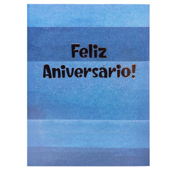 Cartão Feliz Aniversário! Azul