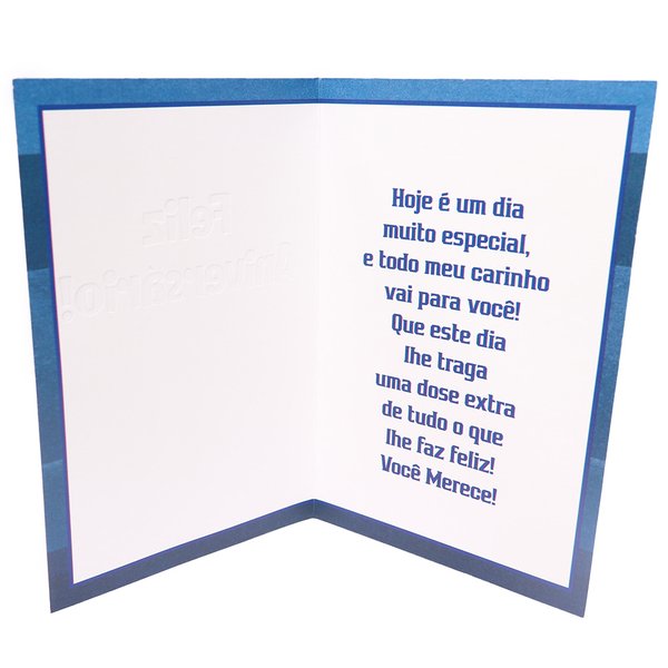 Cartão Feliz Aniversário! Azul