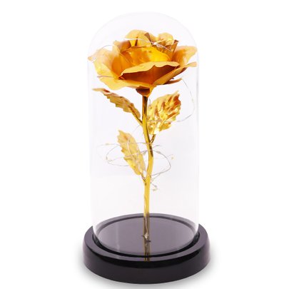 Rosa Encantada Luminária Ouro
