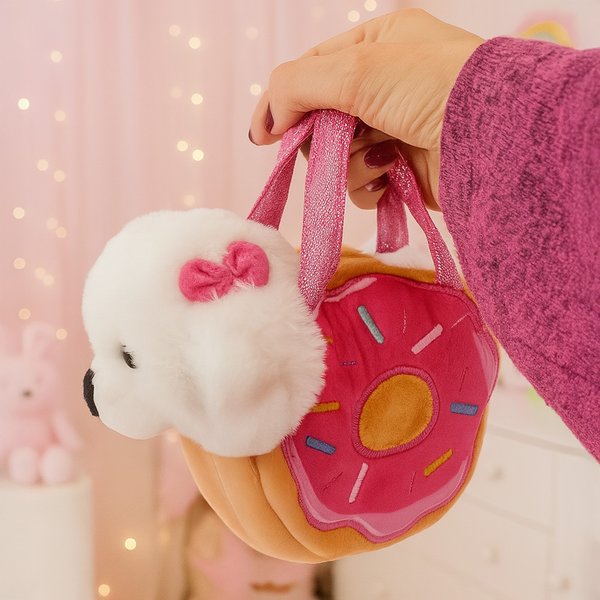 Pelúcia Cachorro Branco na Bolsinha P - Disney