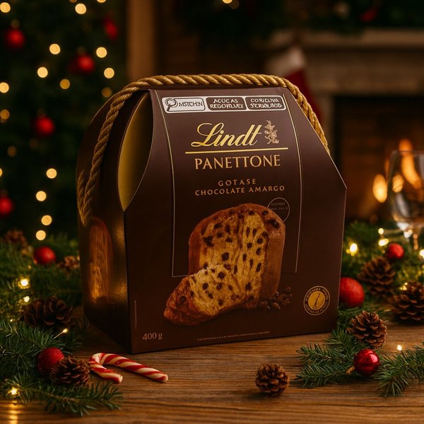 Panettone Gotas de Chocolate Amargo Lindt 400gr