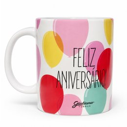 Imagem de Caneca Feliz Aniversario - Coleção Giuliana Flores