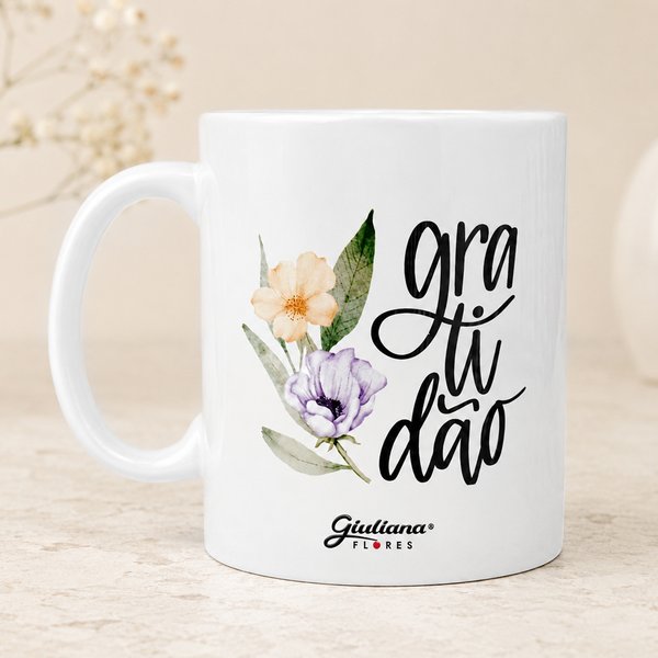 Caneca Gratidão - Coleção Giuliana Flores
