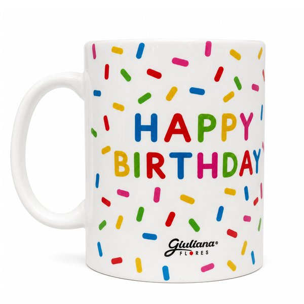 Caneca Happy Birthday - Coleção Giuliana Flores