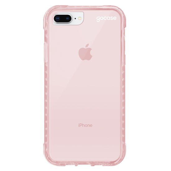 Capa Anti Impacto Slim Rosa iPhone 8 Plus Clear Logo White | Giuliana Flores