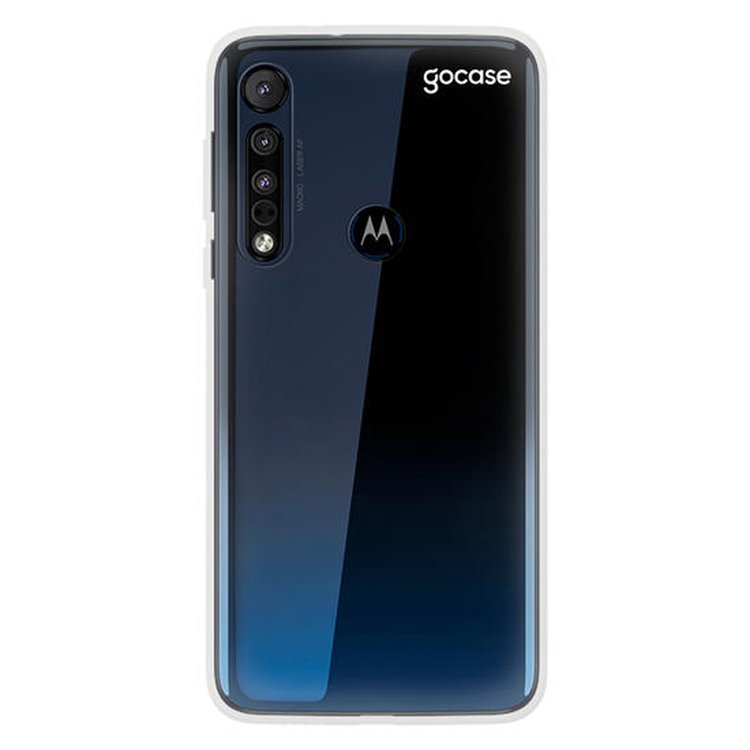 Capa Gocase Motorola One Macro - Clear Logo White