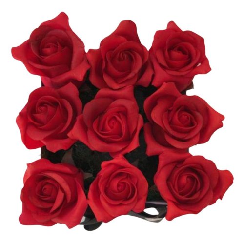 Flor Artificial 9 Rosas Vermelhas Box Presente Especial | Giuliana Flores