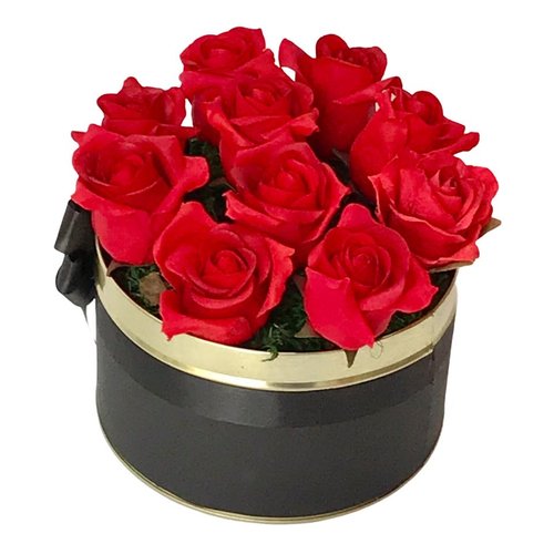 Flor Artificial Arranjo 9 Rosas Vermelhas Presente Decoração