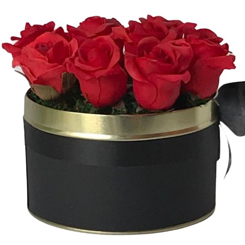 Flor Artificial Arranjo 9 Rosas Vermelhas Presente Decoração