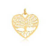 Pingente de Ouro Feminino Árvore da Vida no Coração Ouro 18k