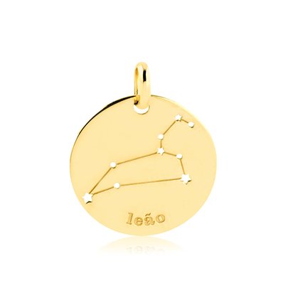Pingente de Ouro Leão Constelação do Signo em Ouro 18k