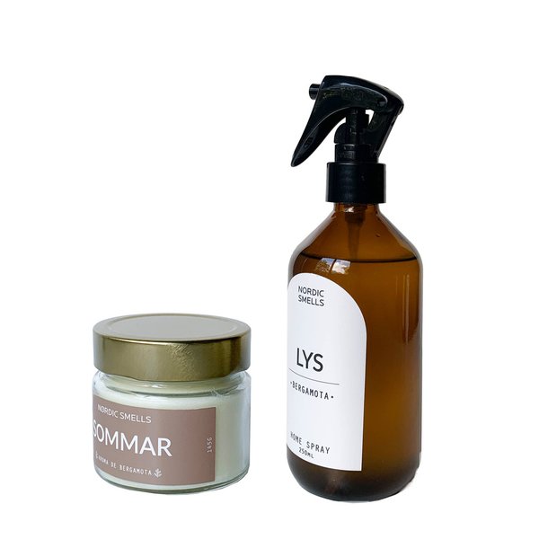 Kit Combo Vela Aromática e Aromatizador de Ambiente de Bergamota