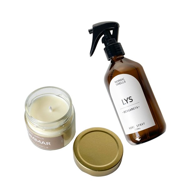 Kit Combo Vela Aromática e Aromatizador de Ambiente de Bergamota