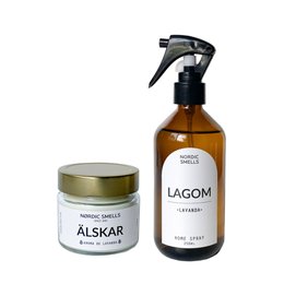 Imagem de Kit Combo Vela Aromática e Aromatizador de Ambiente de Lavanda